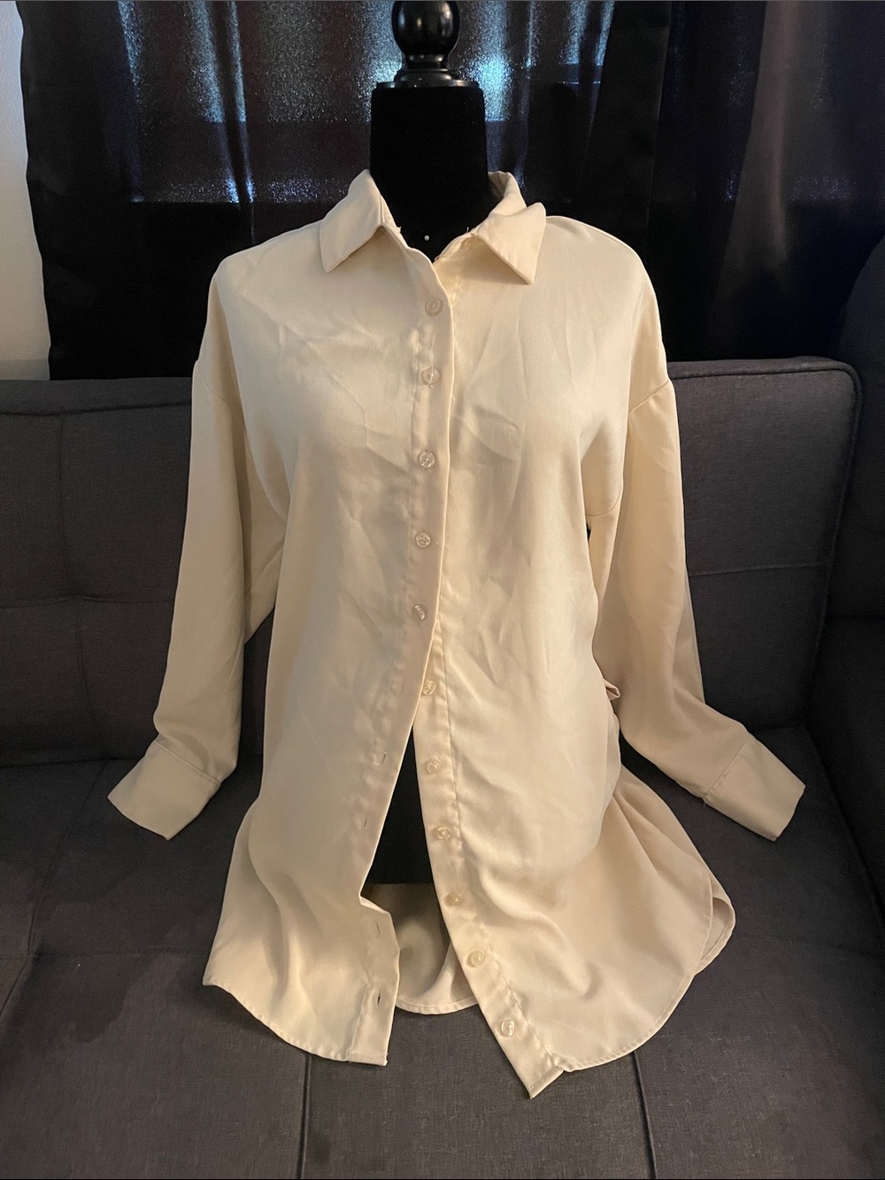 Forever 21 Cream Button-Down Shirt